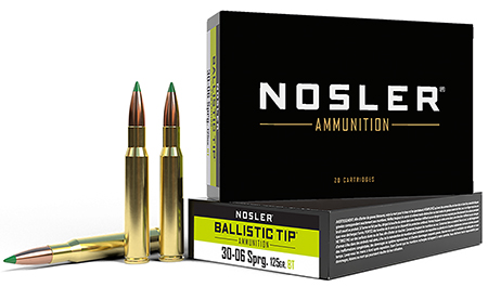 Nosler 40068 Ballistic Tip  30-06Springfield 125gr Spitzer Ballistic Tip 20 Per Box/10 Case