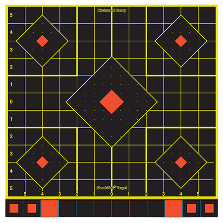 Birchwood Casey 34207 Shoot-N-C Reactive Target Self-Adhesive Paper Multi Color 12" 5-Diamond 5 Pack