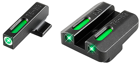 TruGlo TG13FN1A TFX  Black | Green Tritium  &  Fiber Optic White Outline Front Sight Green Tritium  &  Fiber Optic Rear Sight