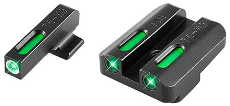 TruGlo TG13FN2A TFX  Black | Green Tritium  &  Fiber Optic White Outline Front Sight Green Tritium  &  Fiber Optic Rear Sight