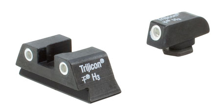 Trijicon 600777 Bright  &  Tough Night Sights  Green/Tritium White Outline Front Sight-Green/Tritium White Outline Rear Sight Glock 42/43 Small Frame