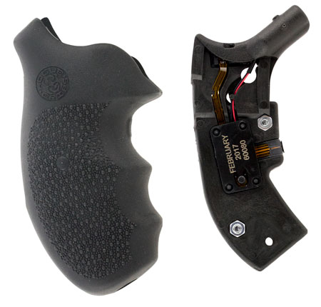 Hogue 60080 OverMolded Red Laser Enhanced Monogrip Black Smith  &  Wesson J-Frame Round Butt (Standard Full Size)