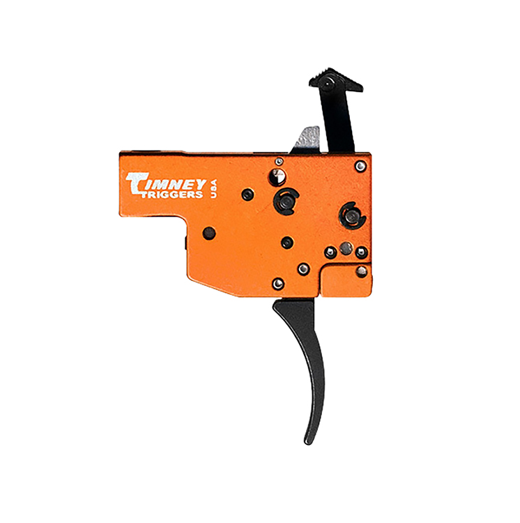 Timney Triggers 430 Replacement Trigger  Two-Stage Curved Trigger with 8 oz/1 lb Draw Weight  &  Black/Orange Finish for Tikka T3