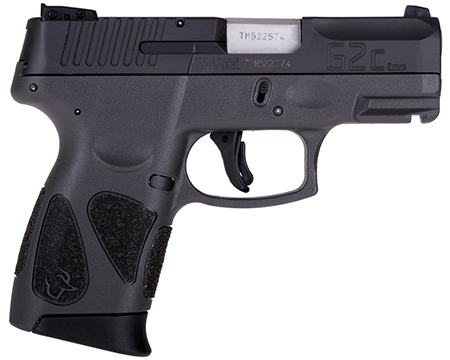 Taurus 1G2C93112 G2C  Compact Frame 9mm Luger 12+1 3.26" Matte Stainless Steel Barrel, Matte Black Serrated Steel Slide, Black Polymer Frame w/Picatinny Rail  &  Polymer Grip, Right Hand