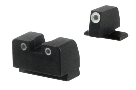 AmeriGlo SG181 Optic Compatible Sight for Sig Sauer  Tall Suppressor Green Tritium White Outline Front Sight-Green Tritium White Outline Rear Sight