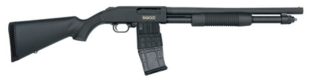 Mossberg 50205 590M Mag-Fed 12 Gauge 2.75" 10+1 18.50" Cylinder Bore Barrel Matte Blued Rec Black Synthetic Stock Right Hand