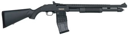 Mossberg 50206 590M Mag-Fed 12 Gauge 2.75" 10+1 18.50" Cylinder Bore Barrel Matte Blued Rec with Ghost Ring Sight Black Synthetic Stock Right Hand