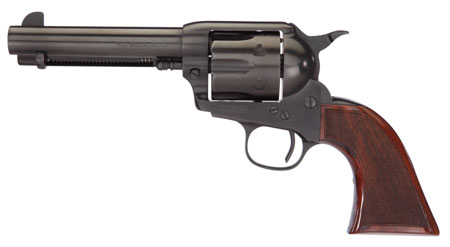 Taylors  &  Company 550885DE Runnin Iron Black Rock 45 Colt (LC) Caliber with 4.75" Barrel, 6rd Capacity Cylinder, Overall Black Nitride Finish Steel, Checkered Walnut Grip  &  Overall Taylor Polish