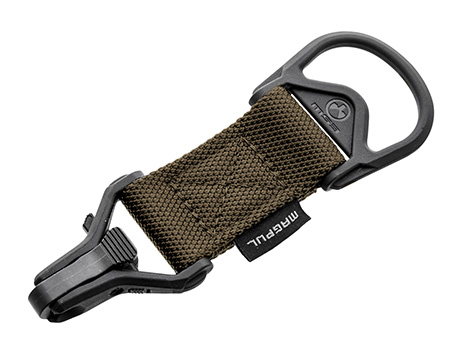Magpul MAG516-COY MS1/MS3 Sling Adapter made of Steel with Coyote Melonite Finish, Polymer Hardware, Nylon 1.25" Webbing  &  Two to One-Point Design for AR-15, M4  &  M16