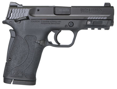 Smith  &  Wesson 11663 M & P Shield EZ Micro-Compact Frame 380 ACP 8+1, 3.67" Black Armornite Steel Barrel  &  Serrated Slide, Matte Black Polymer Frame w/Picatinny Rail, Thumb/Grip Safety, Ambidextrous