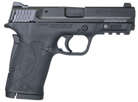 Smith  &  Wesson 180023 M & P Shield EZ 380 ACP 8+1 3.67" Barrel, Black Polymer Frame With Picatinny Acc. Rail, Black Armornite Stainless Steel Slide, Loaded Chamber Indicator, No Manual Safety