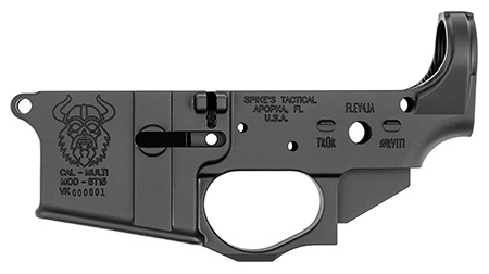 Spikes STLS031 Viking Stripped Lower Receiver Multi-Caliber 7075-T6 Aluminum Black Anodized for AR-15