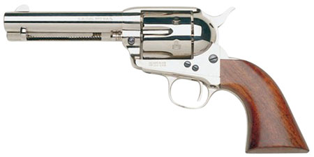 Taylors  &  Company 555124 1873 Cattleman 357 Mag Caliber with 4.75" Barrel, 6rd Capacity Cylinder, Overall Nickel-Plated Finish Steel  &  Walnut Grip
