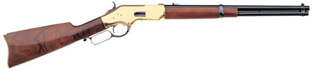 Taylors  &  Company 550209 1866 Yellowboy Carbine 45 Colt (LC) Caliber with 10+1 Capacity, 19" Blued Barrel, Brass Metal Finish  &  Walnut Stock Right Hand (Full Size)
