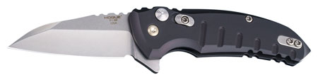Hogue 24160 X1 MicroFlip 2.75" Folding Wharncliffe Plain Tumble Polish Tumble Polish CPM 154 SS Blade/Matte Black Anodized Aluminum Handle Includes Pocket Clip