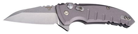 Hogue 24162 X1 MicroFlip 2.75" Folding Wharncliffe Plain Tumble Polish Tumble Polish CPM 154 SS Blade/Matte Gray Anodized Aluminum Handle Includes Pocket Clip