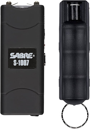 Sabre S7BHCBK Multi-Range Protection Pack Black Plastic 1.6 uC Pain Rating Includes Pepper Spray/Stun Gun w/Flashlight