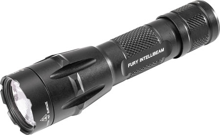 SureFire FURYIBDF Fury Intellibeam Dual Fuel  Black Anodized 15-1,500 Lumens White LED