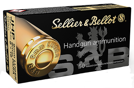 Sellier  &  Bellot SB9D Handgun  9mmLuger 124gr Jacketed Hollow Point 50 Per Box/20 Case