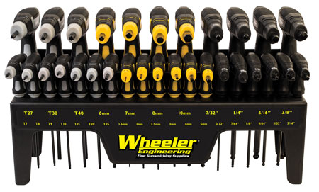 Wheeler 1081957 SAE/Metric Hex  &  Torx P-Handle Set Black Rubber Handle 30 Pieces