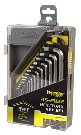 Wheeler 1081959 SAE/Metric Hex  &  Torx Key Set Silver Steel 45 Pieces
