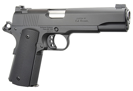 Ed Brown SF18G4 Special Forces Gen4 45 ACP 7+1 5" Stainless Steel Barrel, Stealth Gray Serrated Carbon Steel Slide, Stealth Gray Stainless Steel Frame w/Beavertail, Black VZ Grip, Right Hand