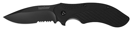 Kershaw 1605CKTST Clash  3.10" Folding Drop Point Part Serrated Black Oxide 8Cr13MoV SS Blade Black Glass-Filled Nylon Handle Includes Pocket Clip