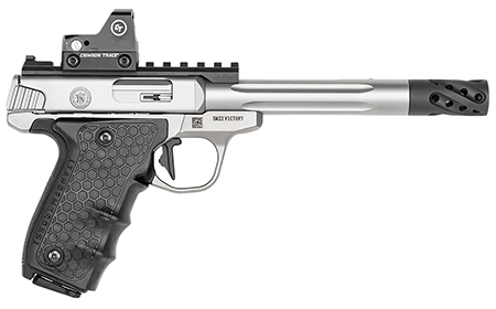 Smith  &  Wesson 12079 Performance Center Victory Target 22 LR 6" MB 10+1 Stainless Steel Tandemkross Black HiveGrip with Integrated Target Thumb Rest Grip Red Dot