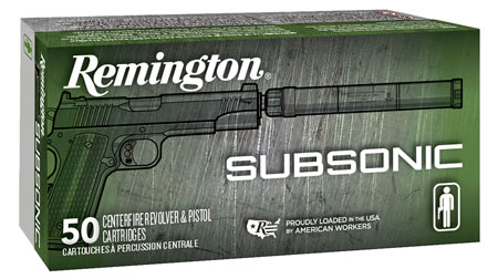 Remington Ammunition 28435 Subsonic  9mmLuger 147gr Flat Nose Enclosed Base 50 Per Box/10 Case