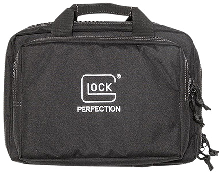 Glock AP60300 Double Pistol Case  Dual Padded Compartments, 5 Internal Mag Holders, 3 Zippered Compartments, Carry Handle, Black  12.5"x9.5"x4.5"
