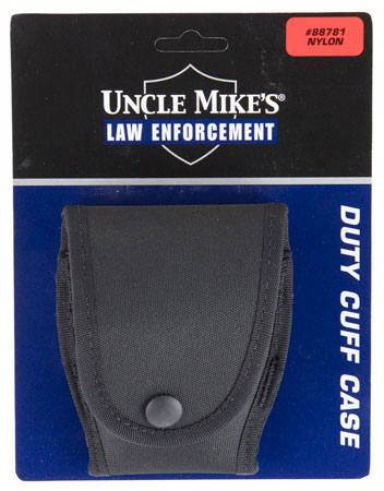 Uncle Mike's 88781 Duty Cuff Case  Single Style made of Nylon with Black Finish  &  Flap for 2.25" Belt Sizes