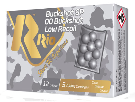 Rio Ammunition RBLR129 Royal Buck Low Recoil 12Gauge 2.75" 9Pellets 00Buck Shot 5 Per Box/50 Case