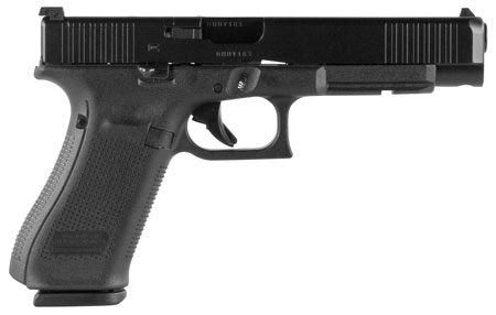 Glock PA343S103MOS G34 Gen5 Competition MOS 9mm Luger  5.31" Glock Marksman Barrel 17+1, Black Frame  &  MOS  nDLC Slide, Modular Backstrap, Ambidextrous Slide Stop, Safe Action Trigger, Optics Ready