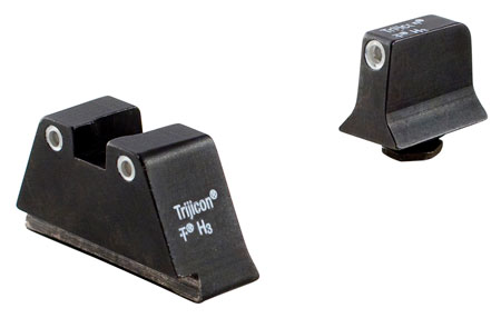 Trijicon 600689 Suppressor/Optic Height Sights  Green/Tritium White Outline Front Sight-Green/Tritium White Outline Rear Sight Glock 20/21 Large Frame