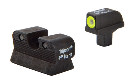 Trijicon 600514 HD Night Sights  Green/Tritium Yellow Outline Front Sight-Green Tritium Black Outline Rear Sight Colt 1911