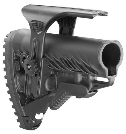 FAB Defense FXGLR16CP GLR-16 CP  Tactical Buttstock for AR-15/ M16/ M4 w/Adjustable Cheek-Rest  &  Anti-Rattle Mechanism Black Polymer