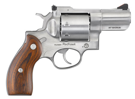 Ruger 5051 Redhawk  357 Mag/38 Special 8rd 2.75" Satin Stainless Steel Barrel, Cylinder  &  Frame, Hardwood Grip