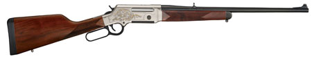 Henry H014D223 Long Ranger Deluxe Full Size 223 Rem/5.56x45mm NATO 5+1 20" Blued Steel Barrel, Engraved Nickel-Plated w/24K Gold Inlay Steel Receiver, American Walnut Stock Right Hand