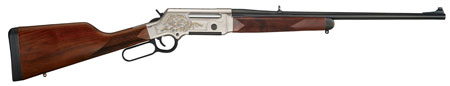 Henry H014D243 Long Ranger Deluxe Full Size 243 Win 4+1 20" Blued Steel Barrel, Engraved Nickel-Plated w/24K Gold Inlay Steel Receiver, American Walnut Stock Right Hand