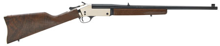 Henry H015B357 Single Shot  38 Special or 357 Mag Caliber with 1rd Capacity, 22" Blued Barrel, Polished Brass Metal Finish  &  American Walnut Stock, Right Hand (Full Size)