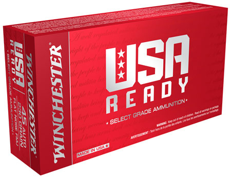 Winchester Ammo RED45 USA Ready 45ACP 230gr Full Metal Jacket Flat Nose 50 Per Box/10 Case