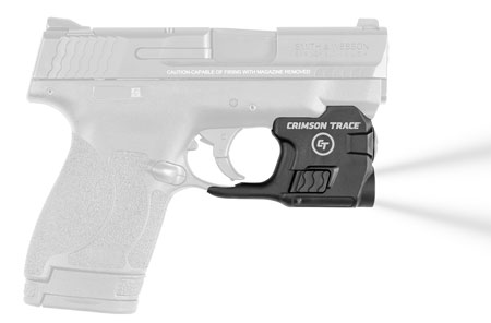 Crimson Trace 0182501 Lightguard  Polymer S&W M & P Shield/Shield Plus/M2.0 Shield, 110 Lumens White LED, Trigger Guard Mount