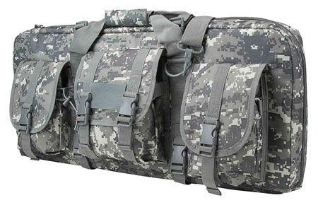 NcStar CVCPD2962D28 VISM Deluxe SubGun Case 28" Digital Camouflage PVC Fabric w/ Exterior Pockets Zippers  &  Padding for 2 AR or AK Pistols