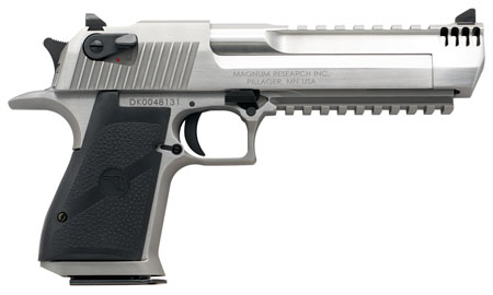 Magnum Research DE429SRMB Desert Eagle Mark XIX 429 DE 6" with Muzzle Brake 7+1 Matte Stainless Steel Frame 7 Slide Black Rubber Grip