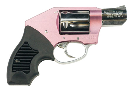 Charter Arms 53852 Chic Lady Off Duty Small 38 Special, 5 Shot 2" High Polished Stainless Steel Barrel  &  Cylinder, Pink Aluminum Frame, Pearl Grip, Concealed Hammer