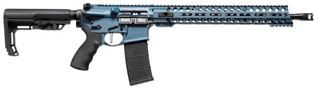 Patriot Ordnance Factory 01580 Wonder  5.56x45mm NATO 16.50" 30+1 Blue Titanium Cerakote 6 Position MFT Minimalist Stock