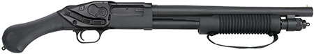 Mossberg 50638 590 Shockwave 12 Gauge Pump 3" 5+1 14.38" Matte Blued Heavy-Walled Barrel, Drilled  &  Tapped Matte Blued Stainless Steel Receiver, Black Raptor Birdshead Grip, Crimson Trace Lasersaddle