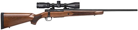 Mossberg 28028 Patriot  6.5 Creedmoor Caliber with 5+1 Capacity, 22" Fluted Barrel, Matte Blued Metal Finish  &  Walnut Stock Right Hand (Full Size) Includes Vortex Crossfire II 3-9x40mm Scope