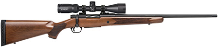 Mossberg 28058 Patriot  7mm-08 Rem Caliber with 5+1 Capacity, 22" Fluted Barrel, Matte Blued Metal Finish  &  Walnut Stock Right Hand (Full Size) Includes Vortex Crossfire II 3-9x40mm Scope