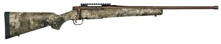 Mossberg 28074 Patriot Predator 22-250 Rem Caliber with 5+1 Capacity, 22" Threaded/Fluted Barrel, Patriot Brown Cerakote Metal Finish  &  TrueTimber Strata Synthetic Stock Right Hand (Full Size)